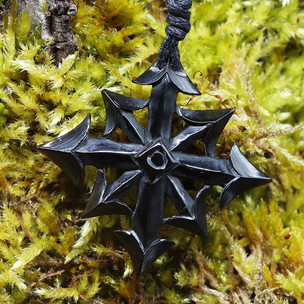 Chaos sternm Anhänger schwarz Kunst Handwerk geschnitzt