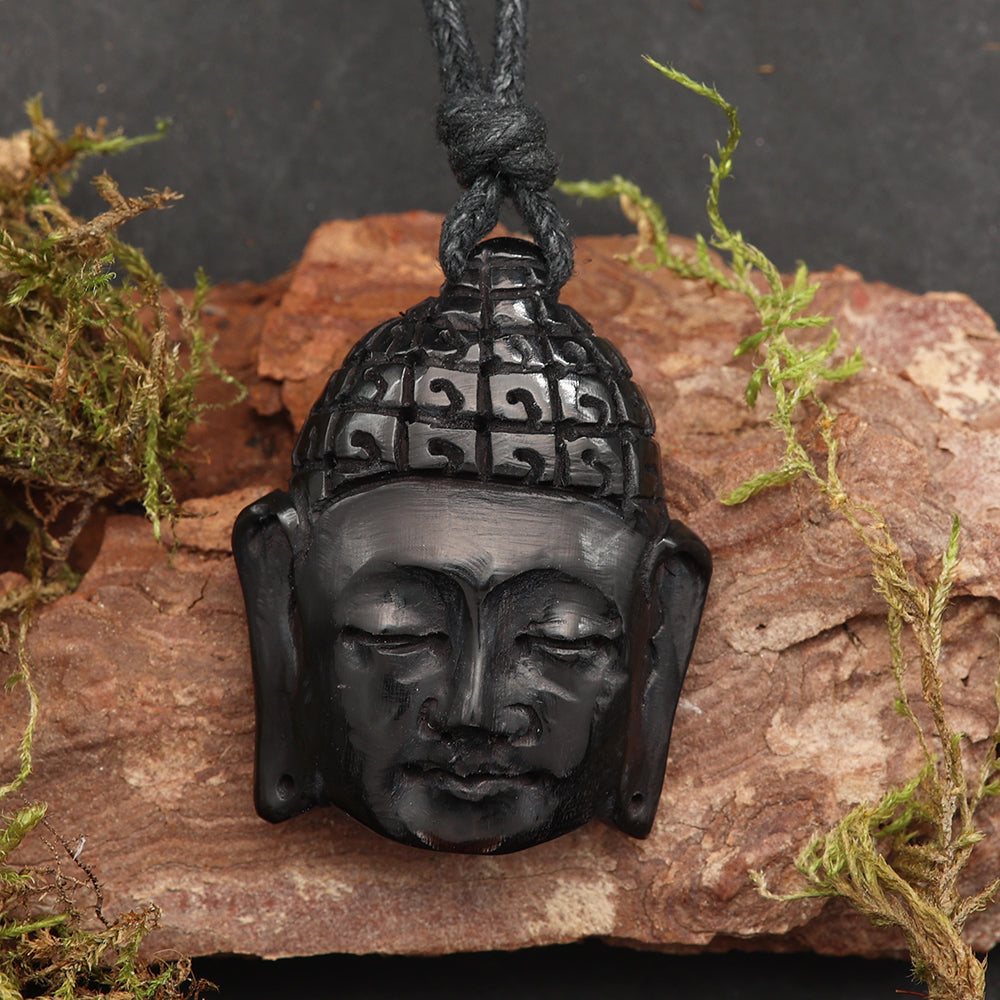 Buddha Halskette Horn Schmuck Handarbeit fair gehandelt