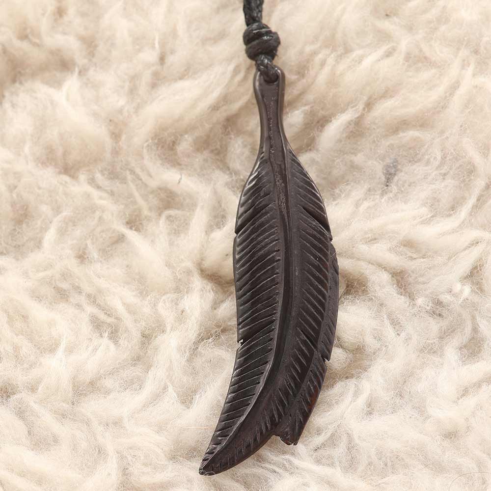 Horn Kette Schmuck Feder Hornschmuck Kettenanhänger