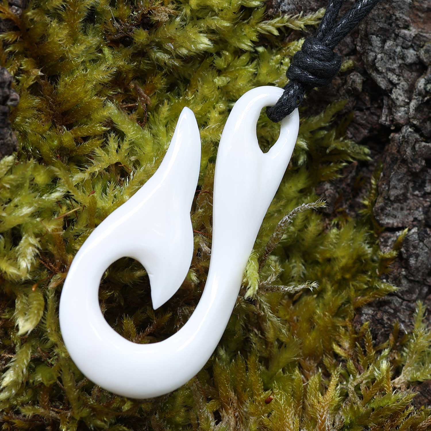 Hei Matau Kette Schmuck Knochen Maori Kettenanhänger