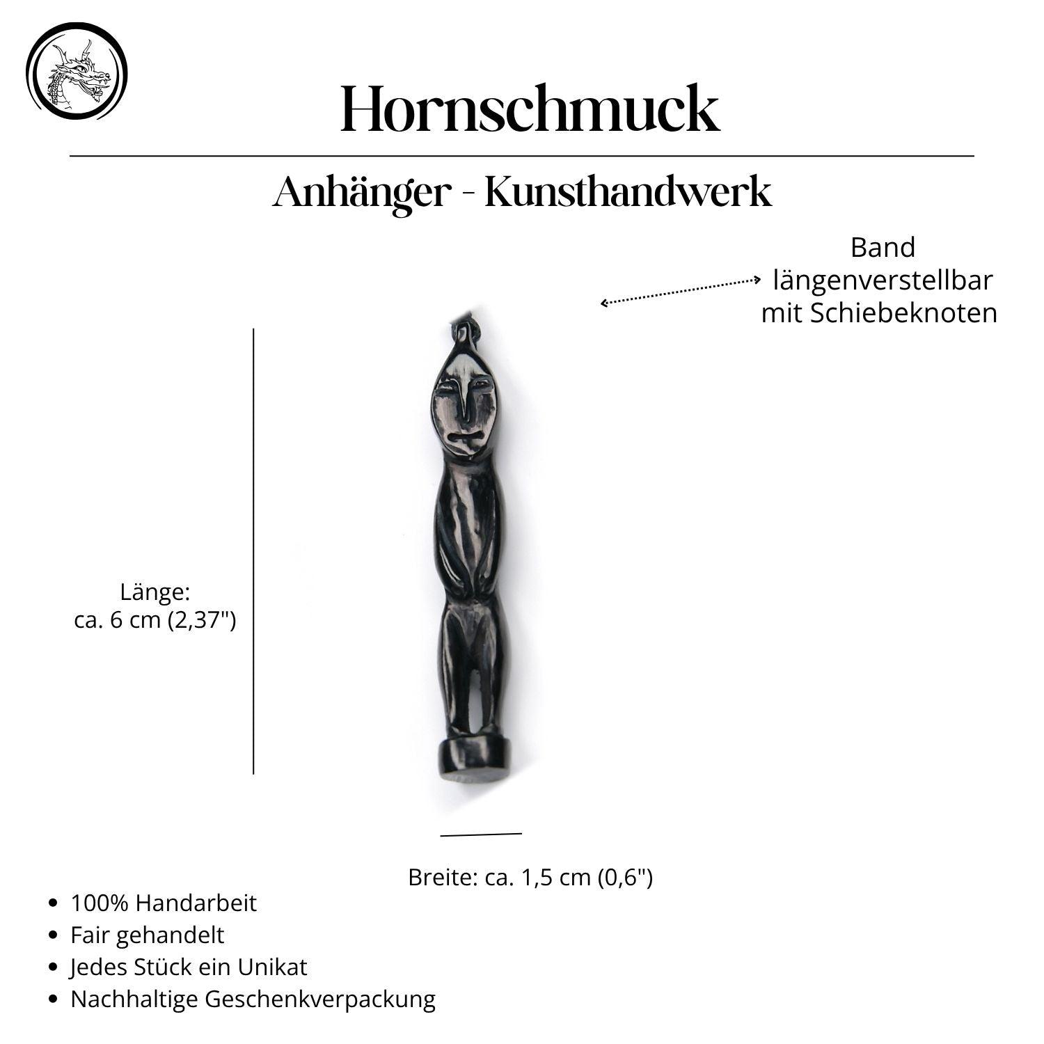 Primitiv Horn Halskette Anhänger Handarbeit Kunst Handwerk