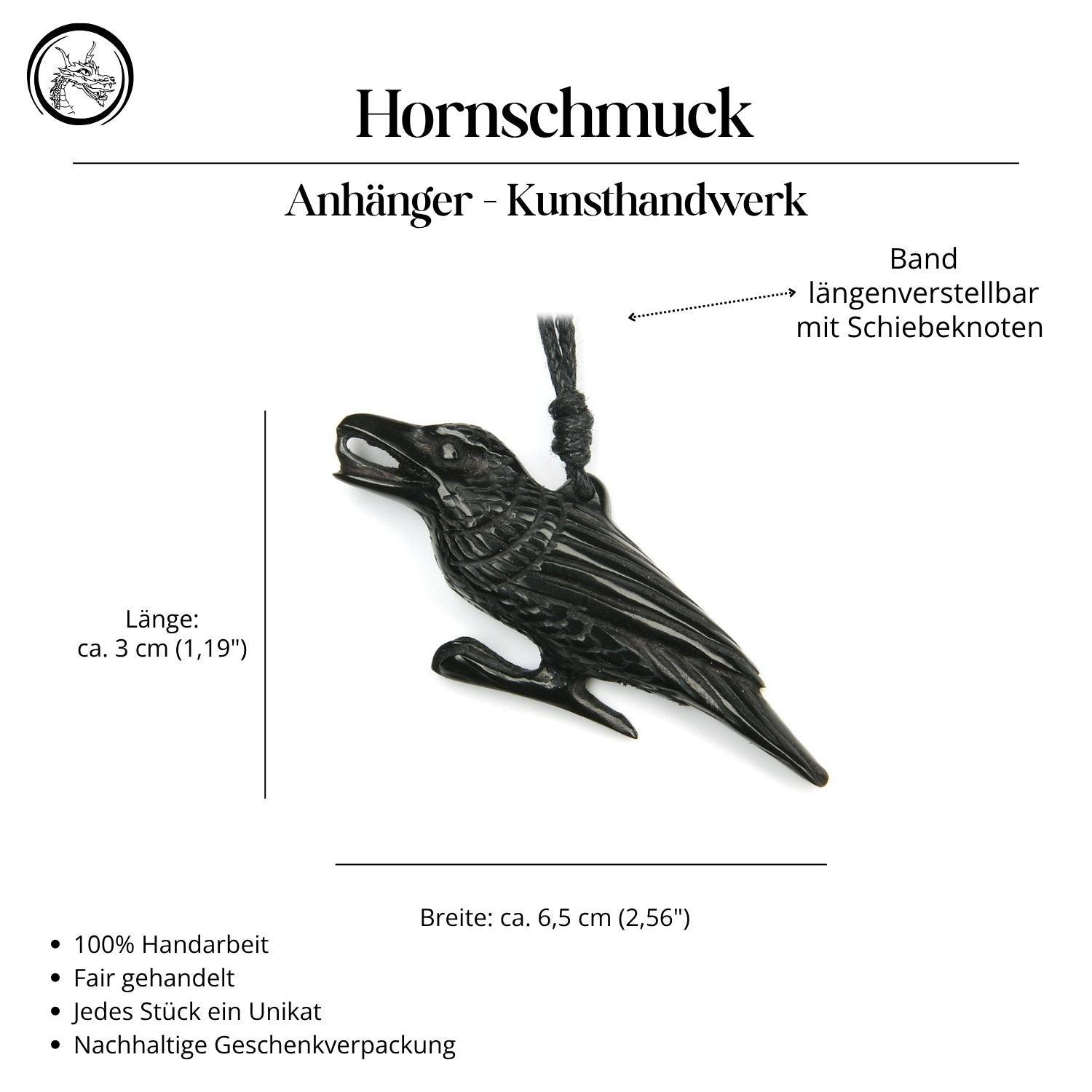 Rabe Halskette Horn Handarbeit Kunst Handwerk