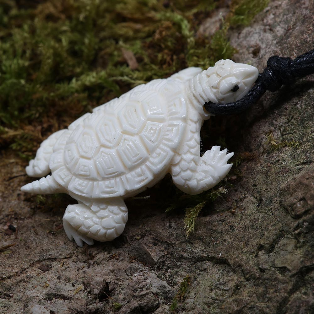 Schildkröte Kette fair gehandelt Kunst Handwerk Schmuck geschnitzt Landschildkröte