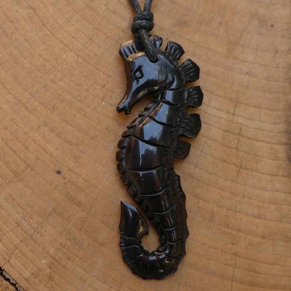Seepferdchen Schmuck Horn Kette Fairtrade Schmuck Handarbeit