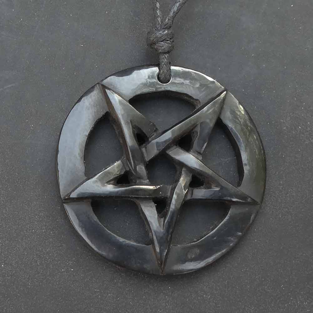 Drudenfuß Horn schmuck Anhänger Handarbeit Fairtrade