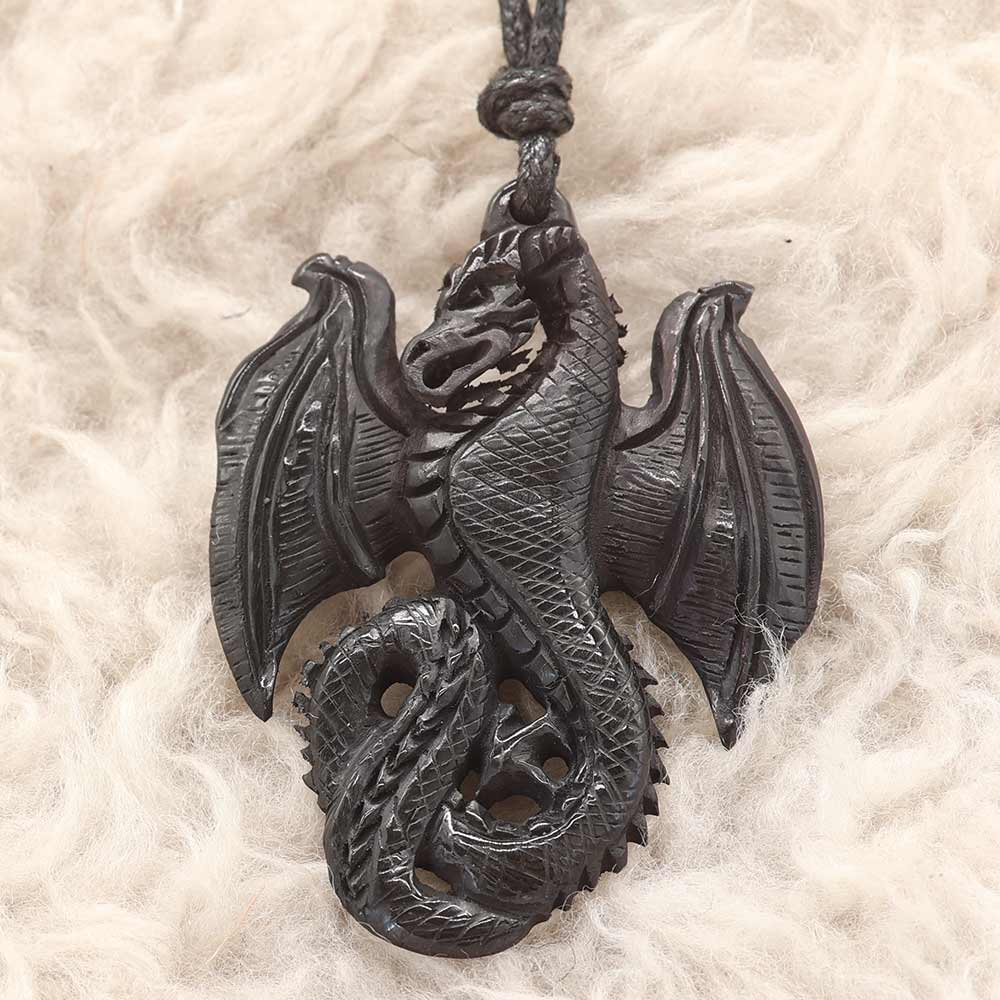 Drache Horn Schmuck Kette Kunst handwerk fair gehandelt Handarbeit