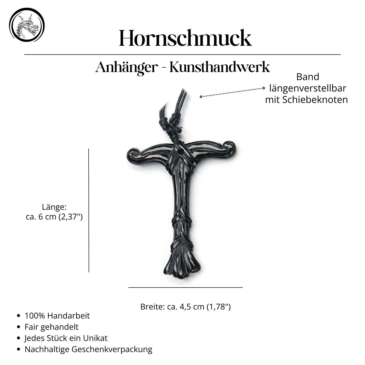 Irminsul Halskette Horn Handarbeit Kunst Handwerk