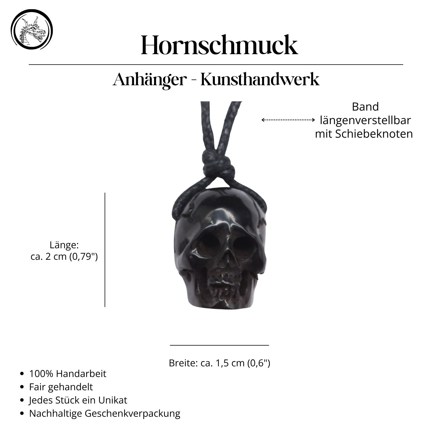 Skull Horn Jewelry Pendant