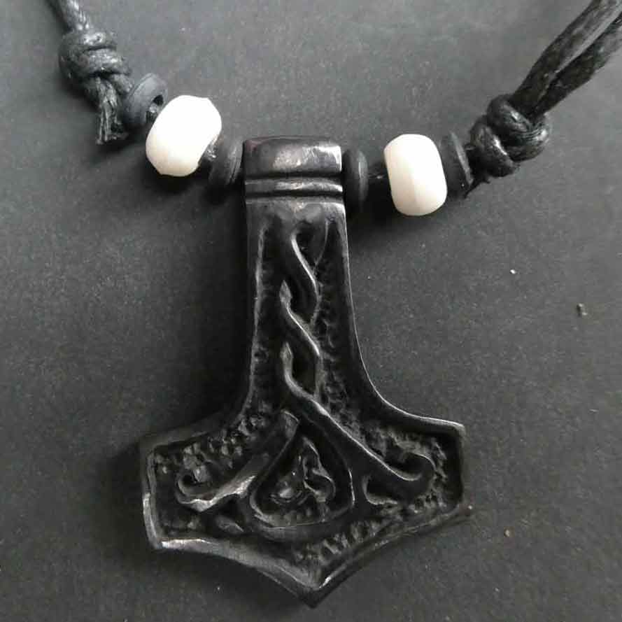 Wikinger Kettenanhänger Thorshammer Horn