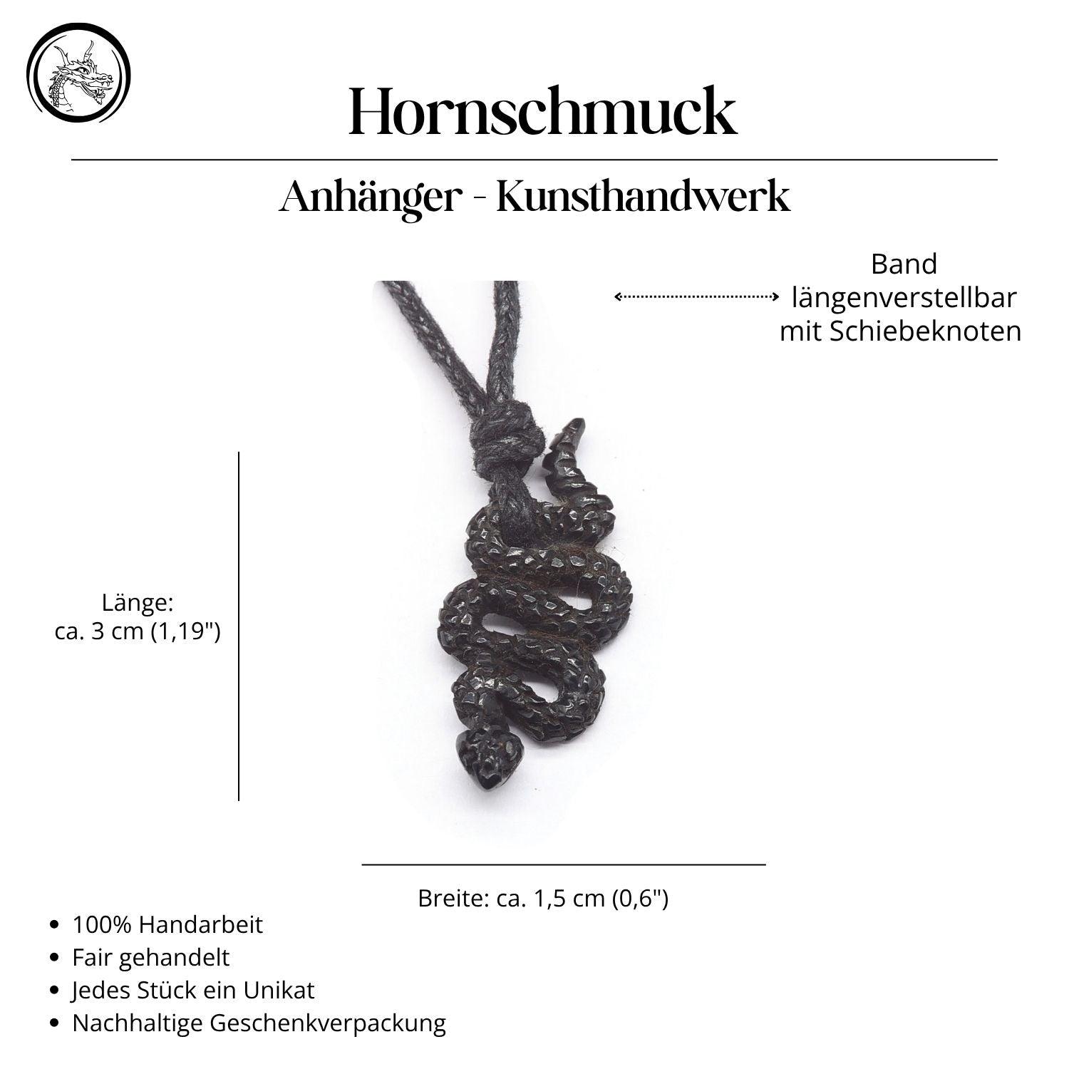 Schlangen Halskette Horn Handarbeite Kunst Handwerk