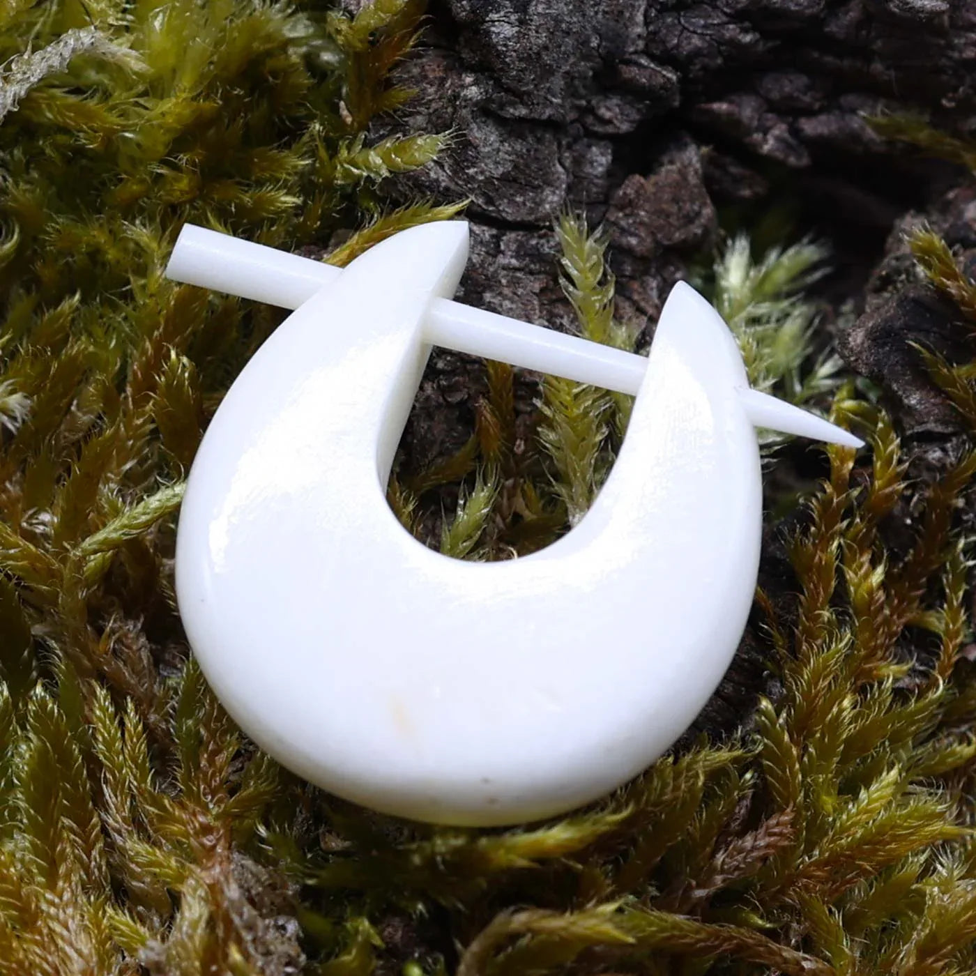 Creole handgefertigt Ohrring weiß aus Knochen