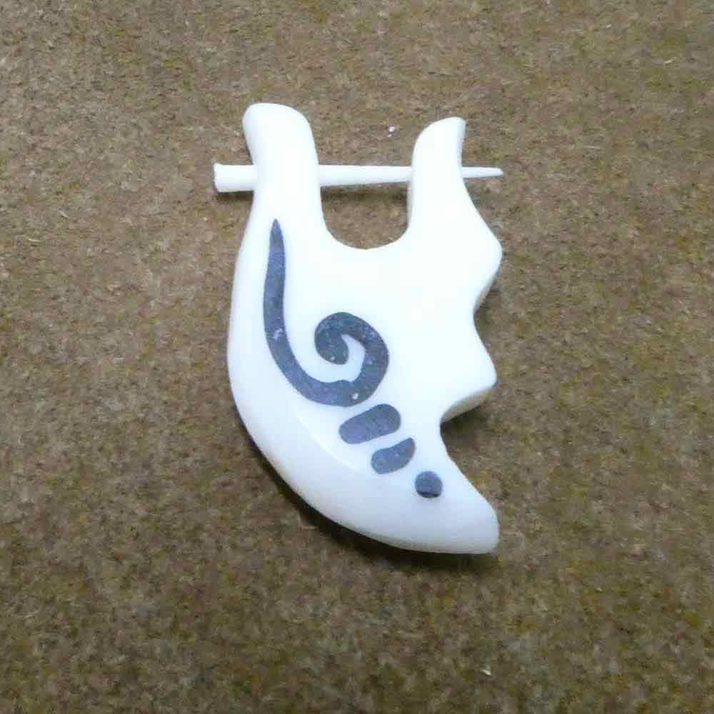 Kreole aus Knochen Ohrschmuck weiß
