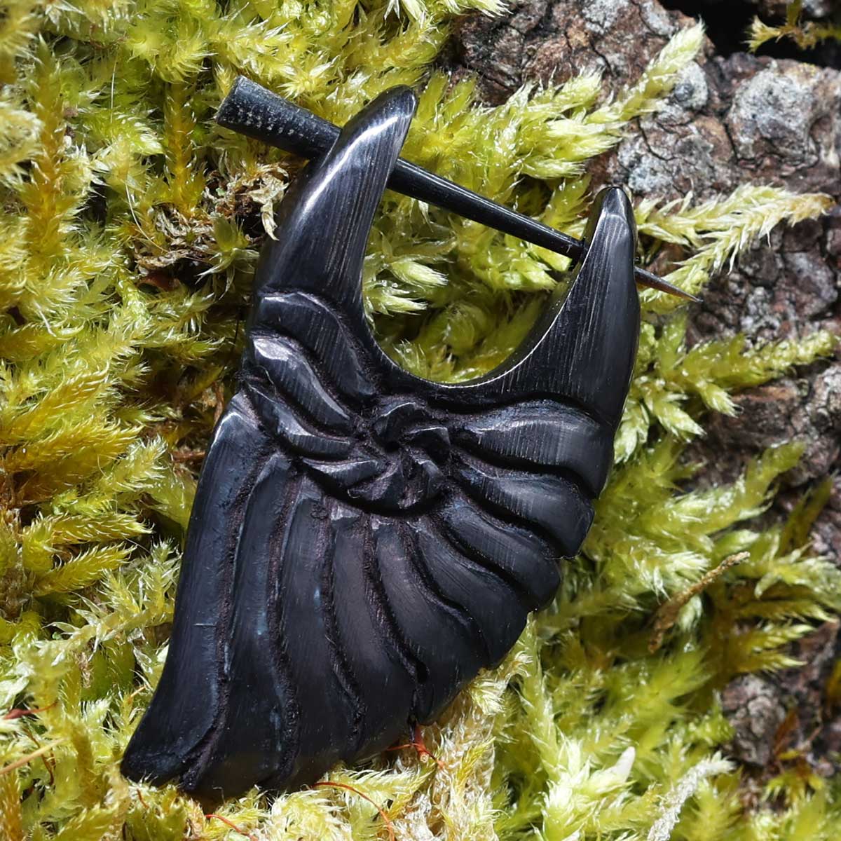 Horn ohrring Muschel schwarz ausgefallener ohrschmuck
