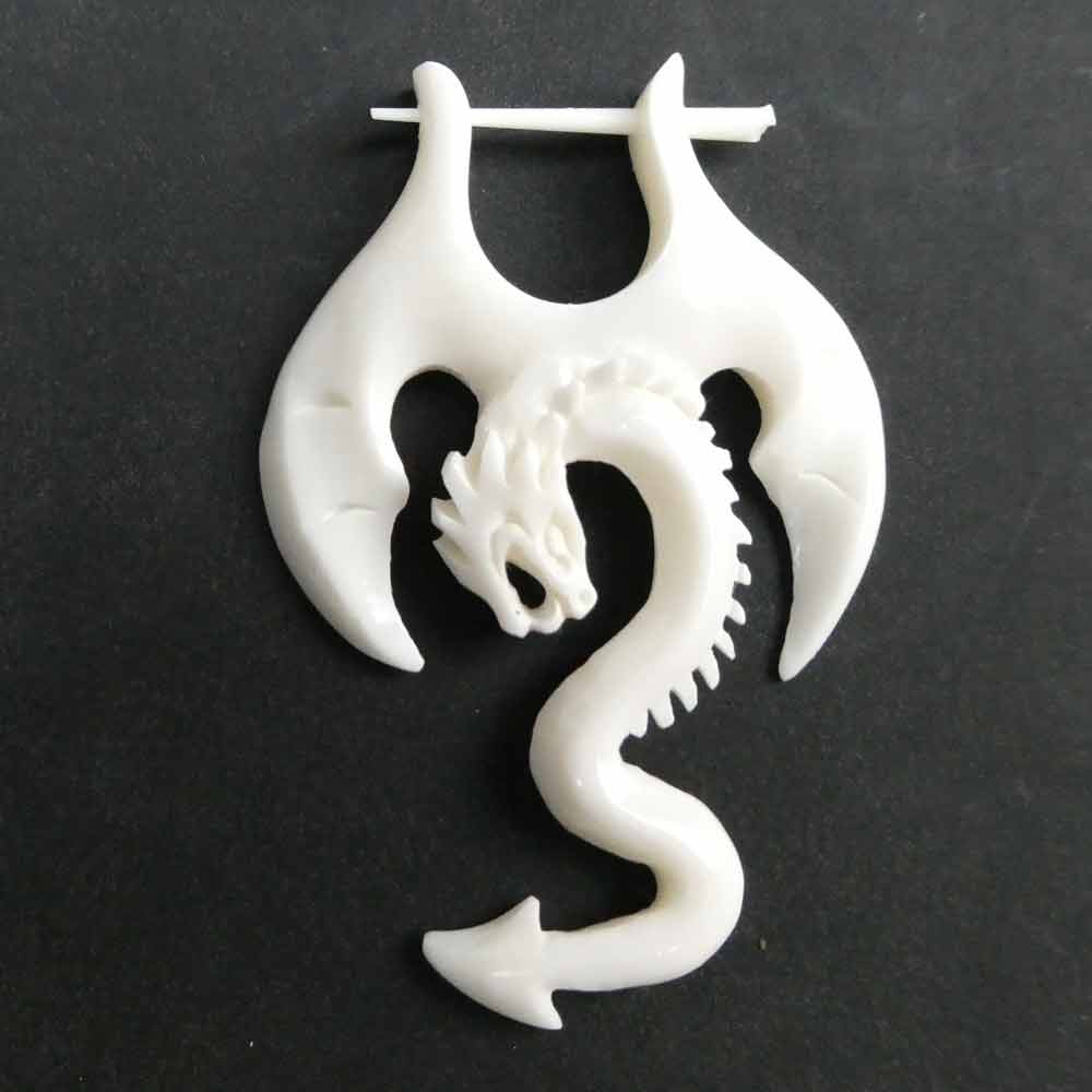 Drachen Ohrschmuck Knochen Ohrring Drache