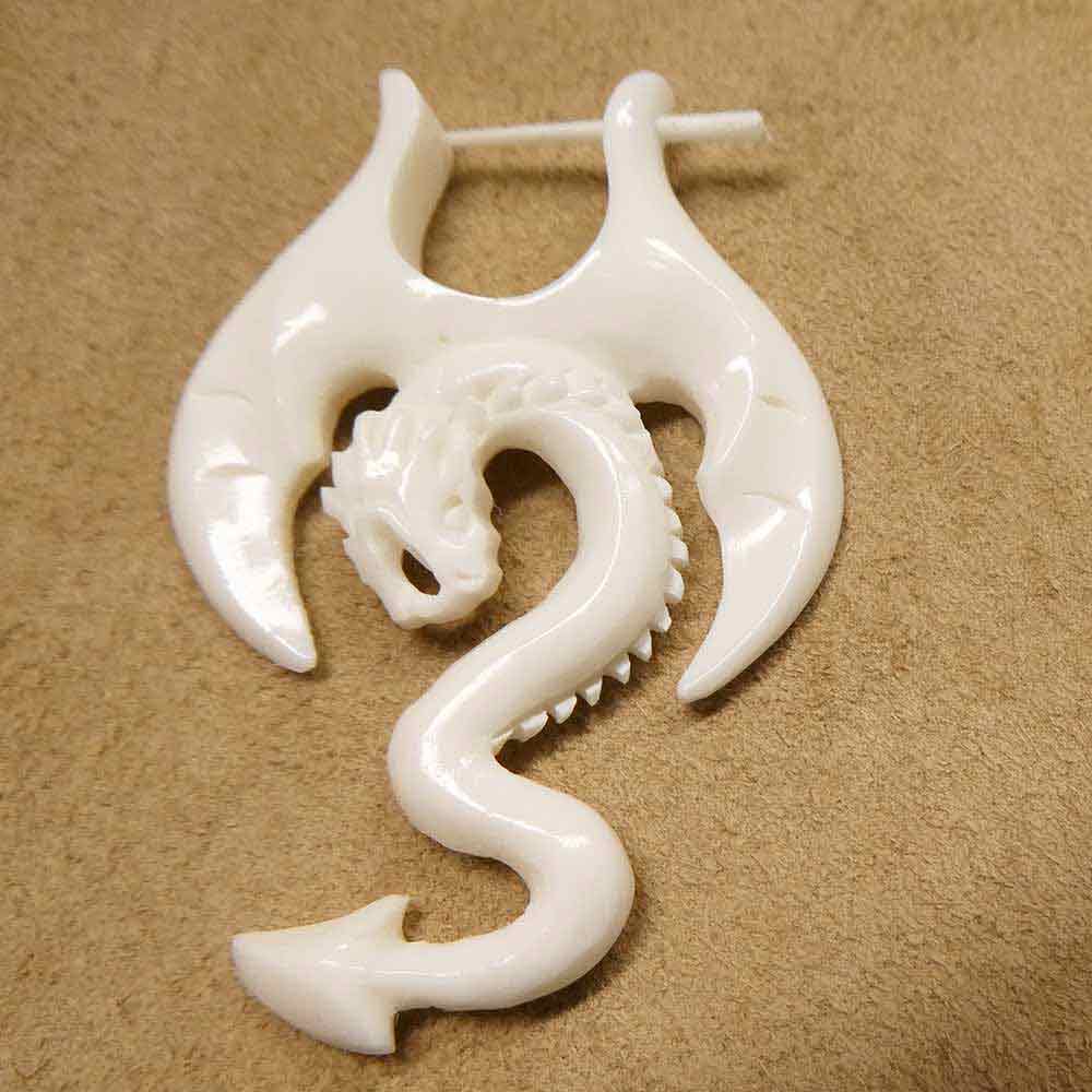 Drachen Ohrschmuck Knochen Ohrring Drache