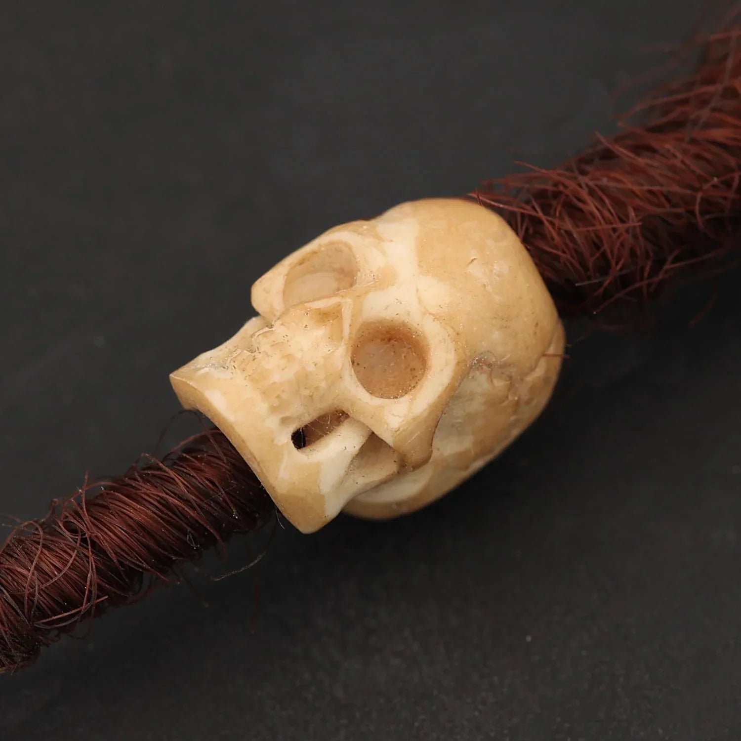 Bartperle Totenopf Knchen antik Haarperle Haarschmuck