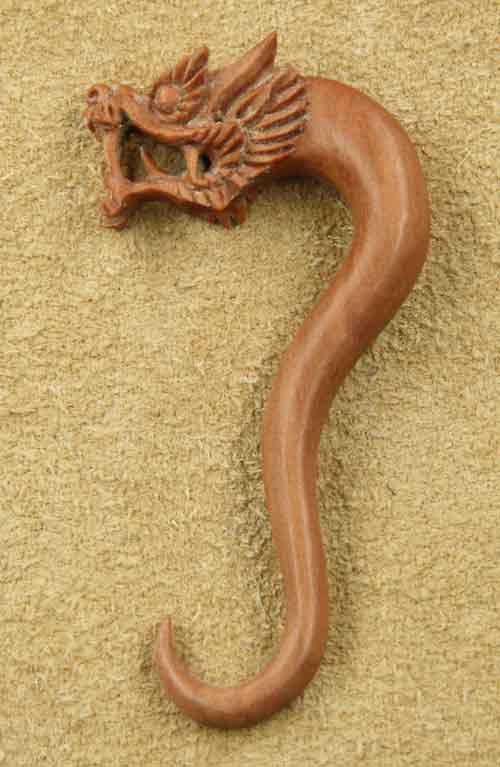 Ohrpiercing Holz Drache Ohrschmuck