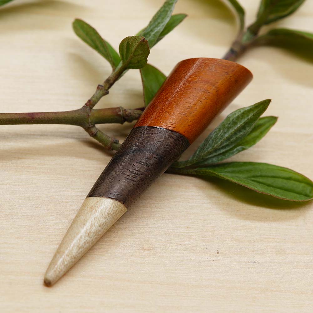 Olivenholz Flesh ribbed Plug Lobe Piercing Holz straight