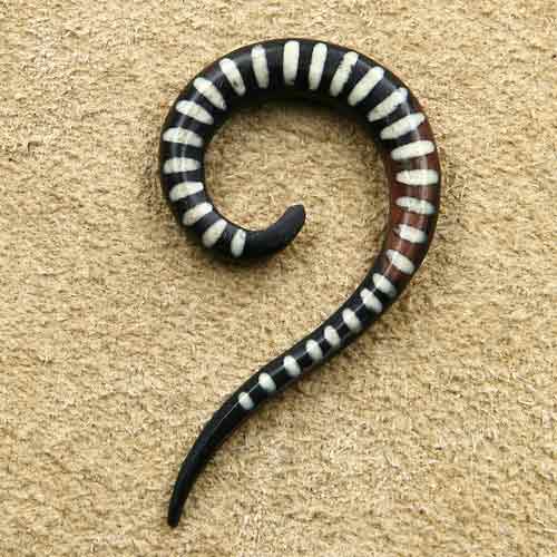 Ebenholz Ohrpiercing Haken mit Knochen