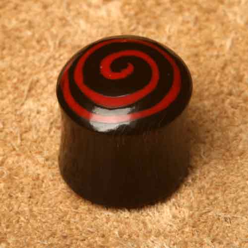 Ohr Plug Horn Spirale rot Flesh Tunnel