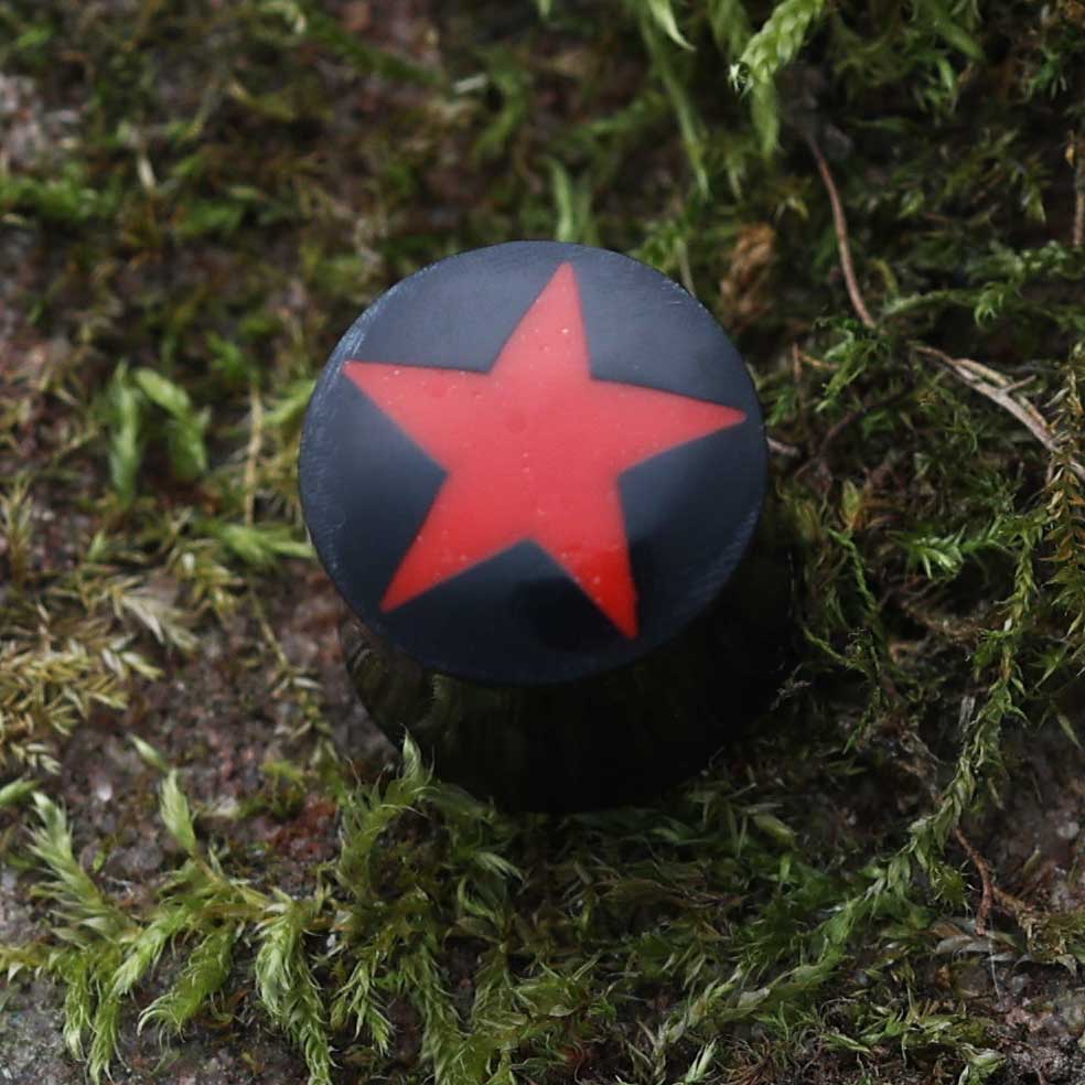 Schmuck für gedehnte Ohrlöcher Tunnel roter Stern
