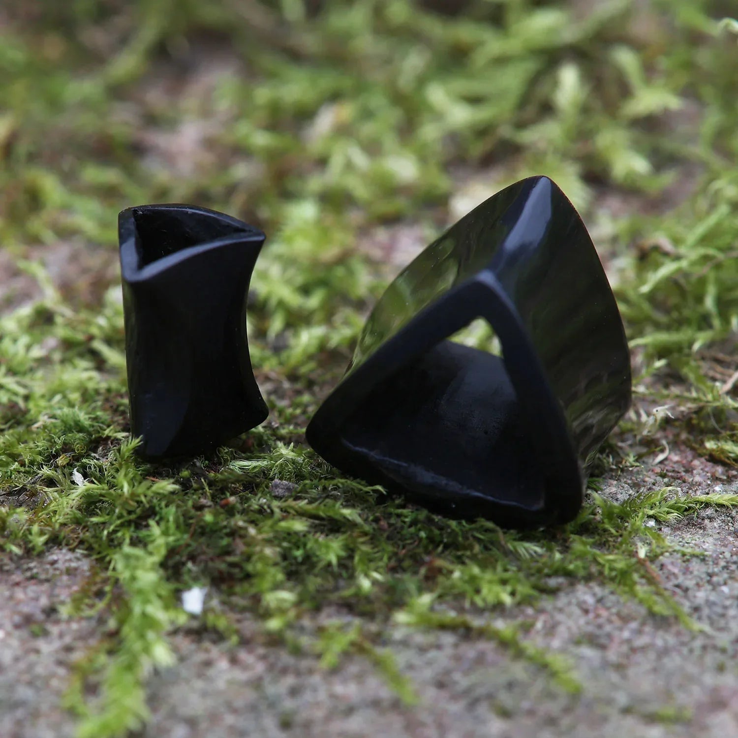 Ausgefallener Ohrpiercing Dreiech Horn Plug Ohrschmuck Piercing geweitete Ohrlöcher