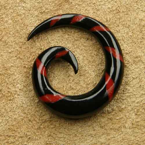 Dehnungsspirale Ohrpiercing Horn rot 2 -14mm