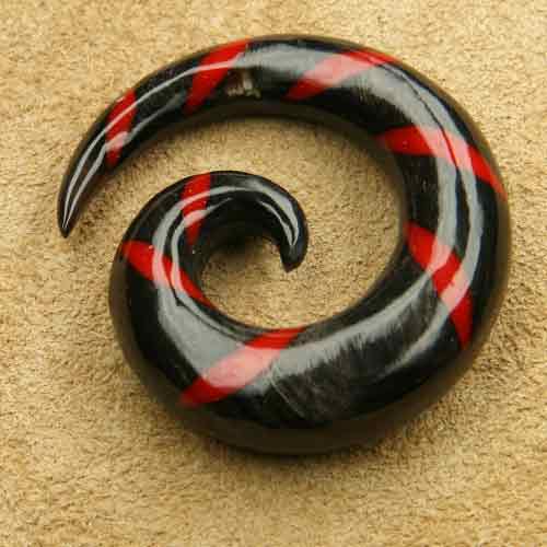 Dehnungsspirale Ohrpiercing Horn rot 2 -14mm