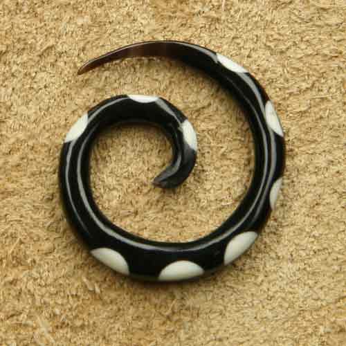 Ohrpiercing Spirale Horn weiß 2 -14 mm