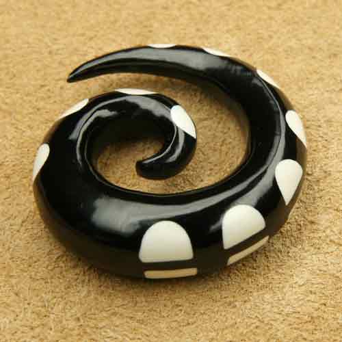 Ohrpiercing Spirale Horn weiß 2 -14 mm
