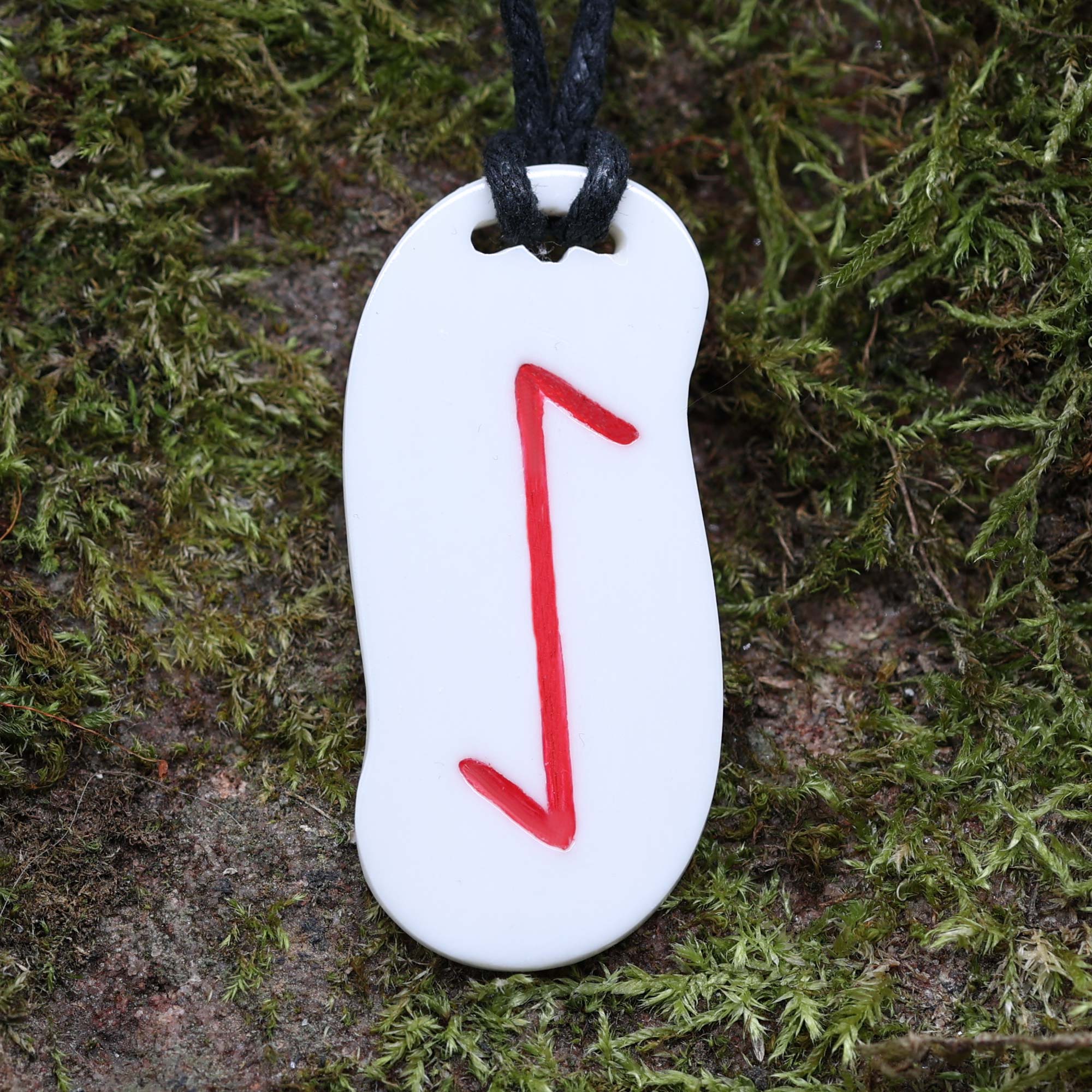 Runen Schmuck Knochen Amulett Kette älteres Futhark Eihwaz