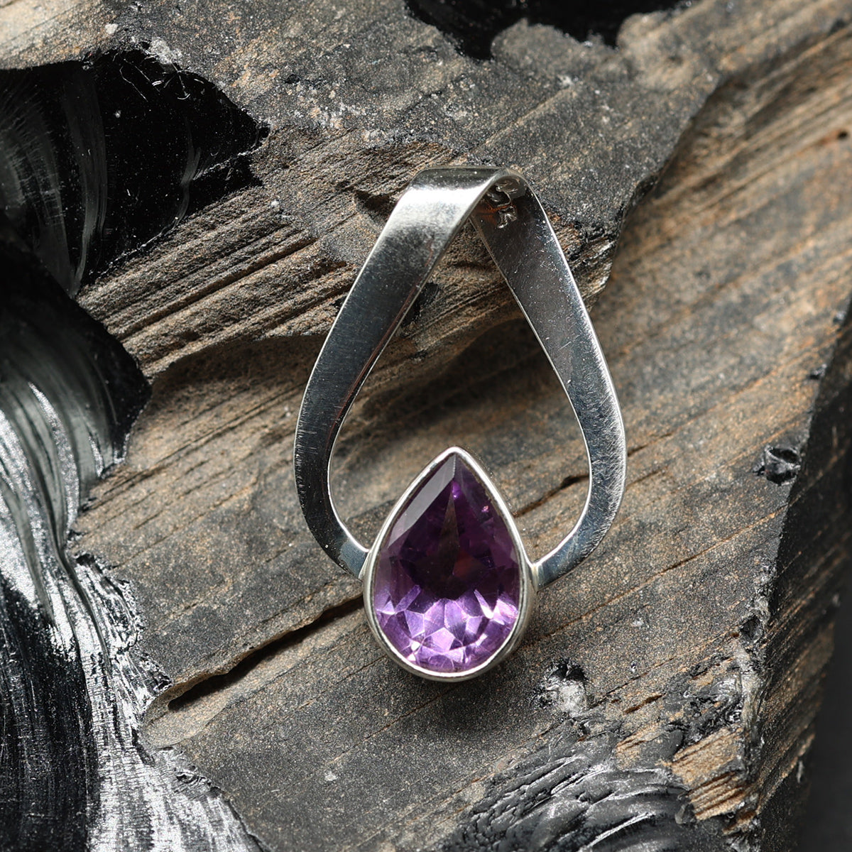 Amethyst 925 Silber Edelstein Anhänger Designer Schmuck