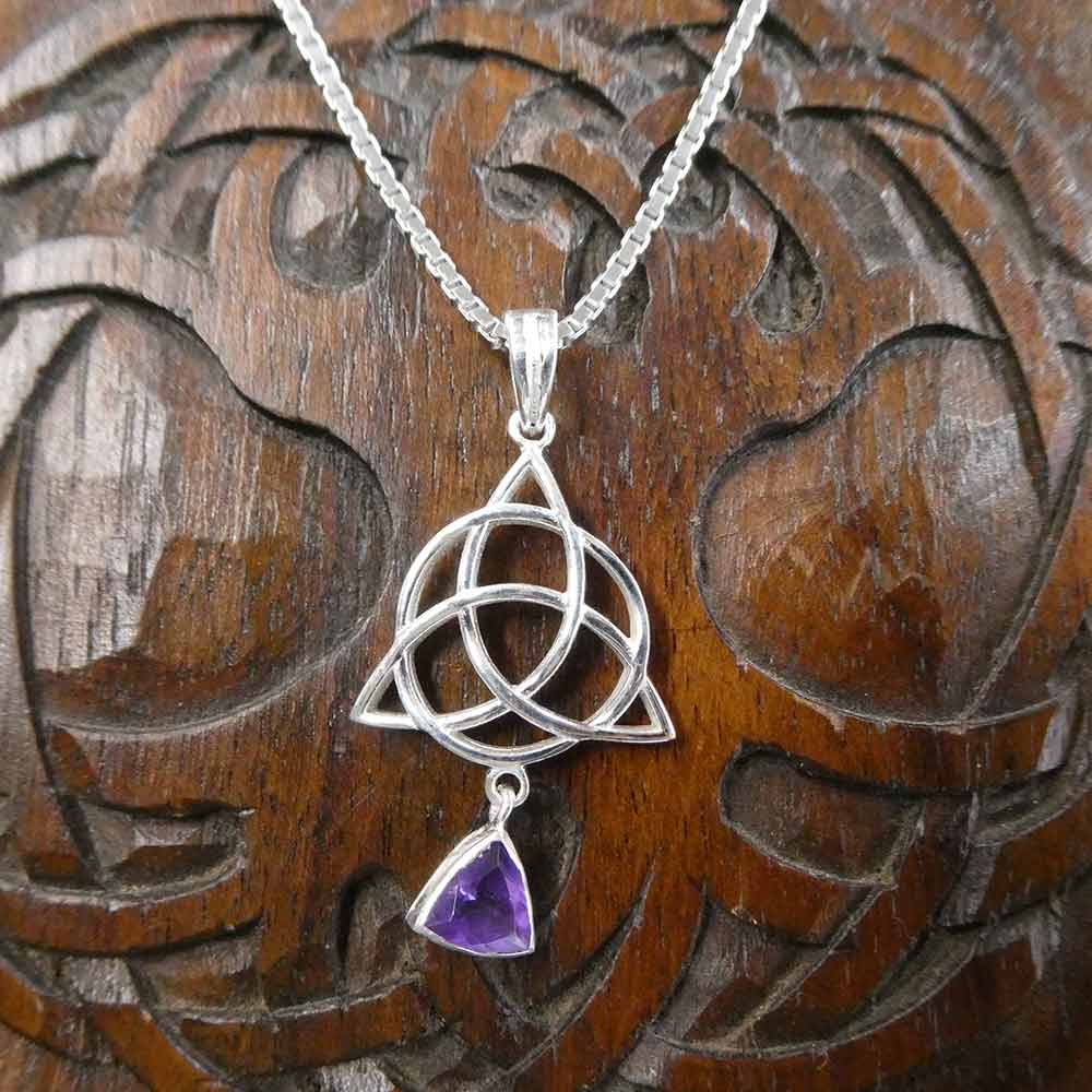 Amethyst Edelsteinanhänger Silberkette