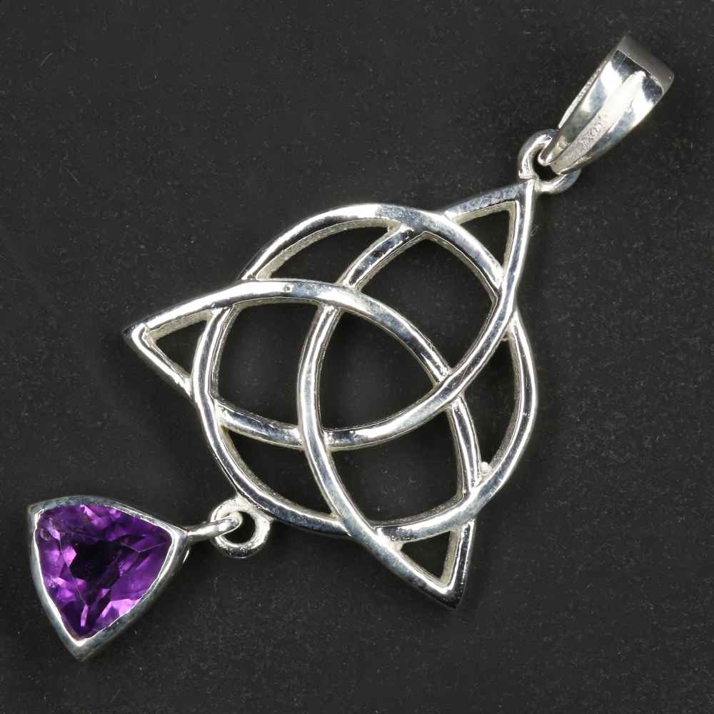 keltischer Steinschmuck Amethyst Silberanhänger