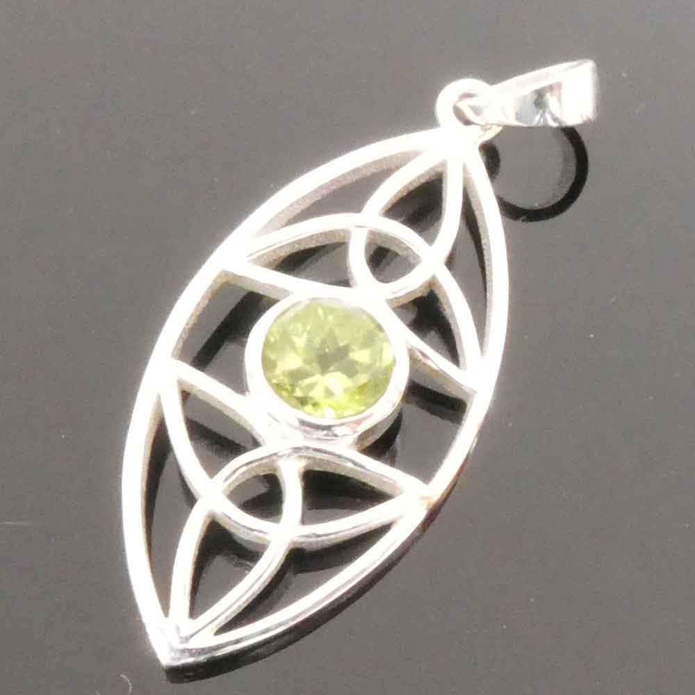 Peridot Schmuck Silber keltischer Anhänger