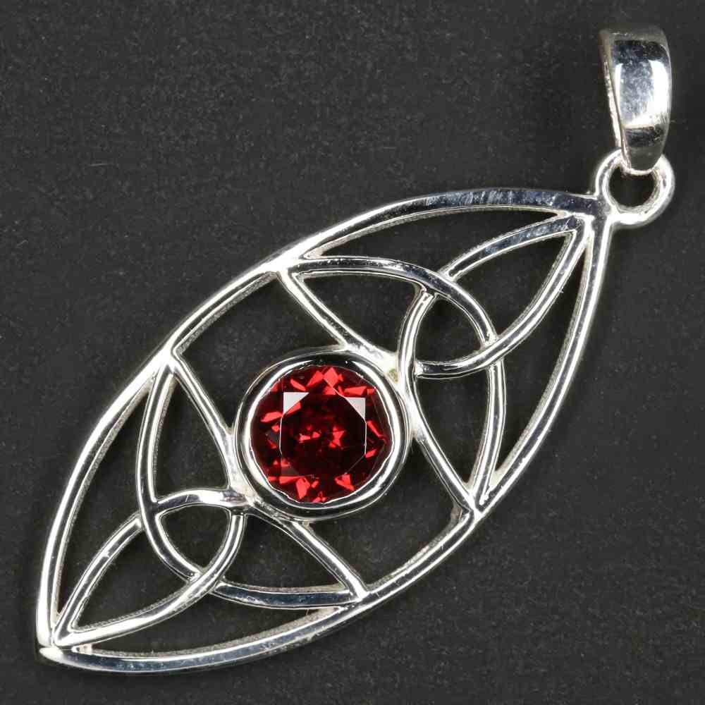 Kelten Granat Schmuck Kettenanhänger Silber