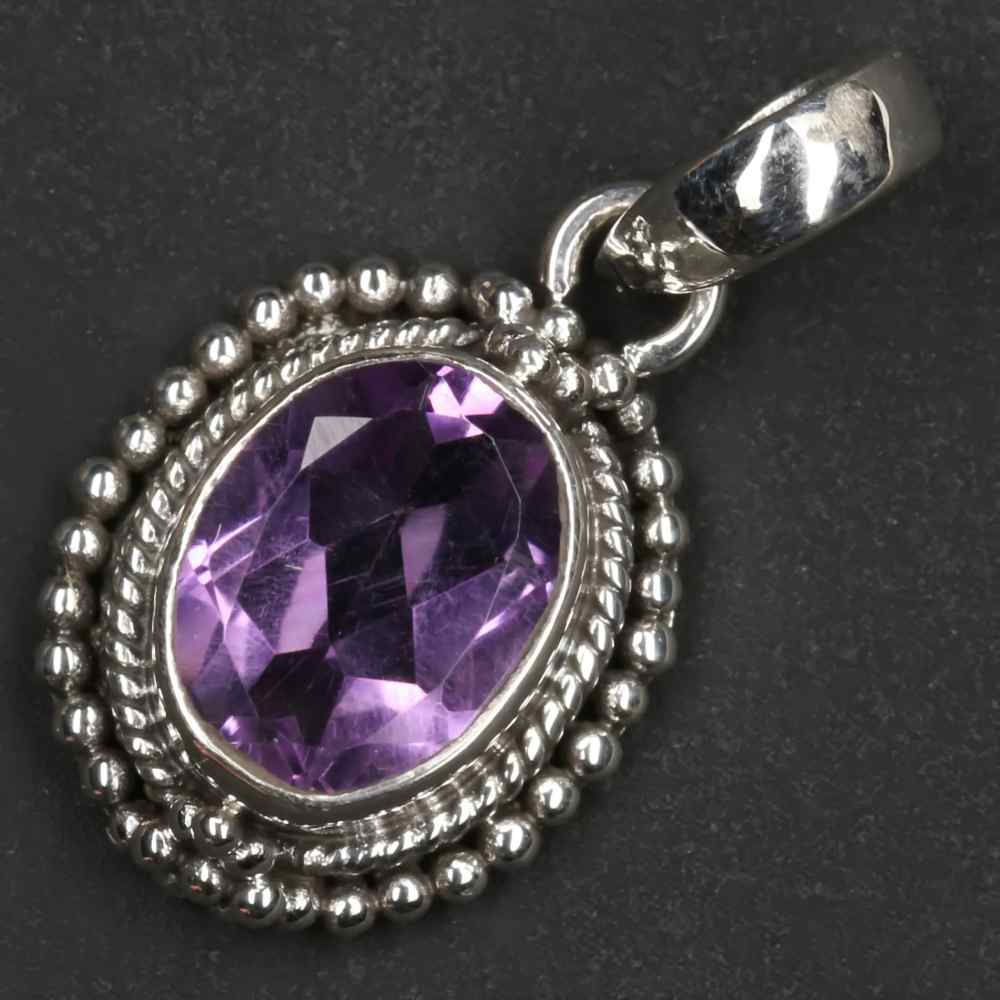 Amethyst Silber Anhänger 925 Silber edler Steinschmuck