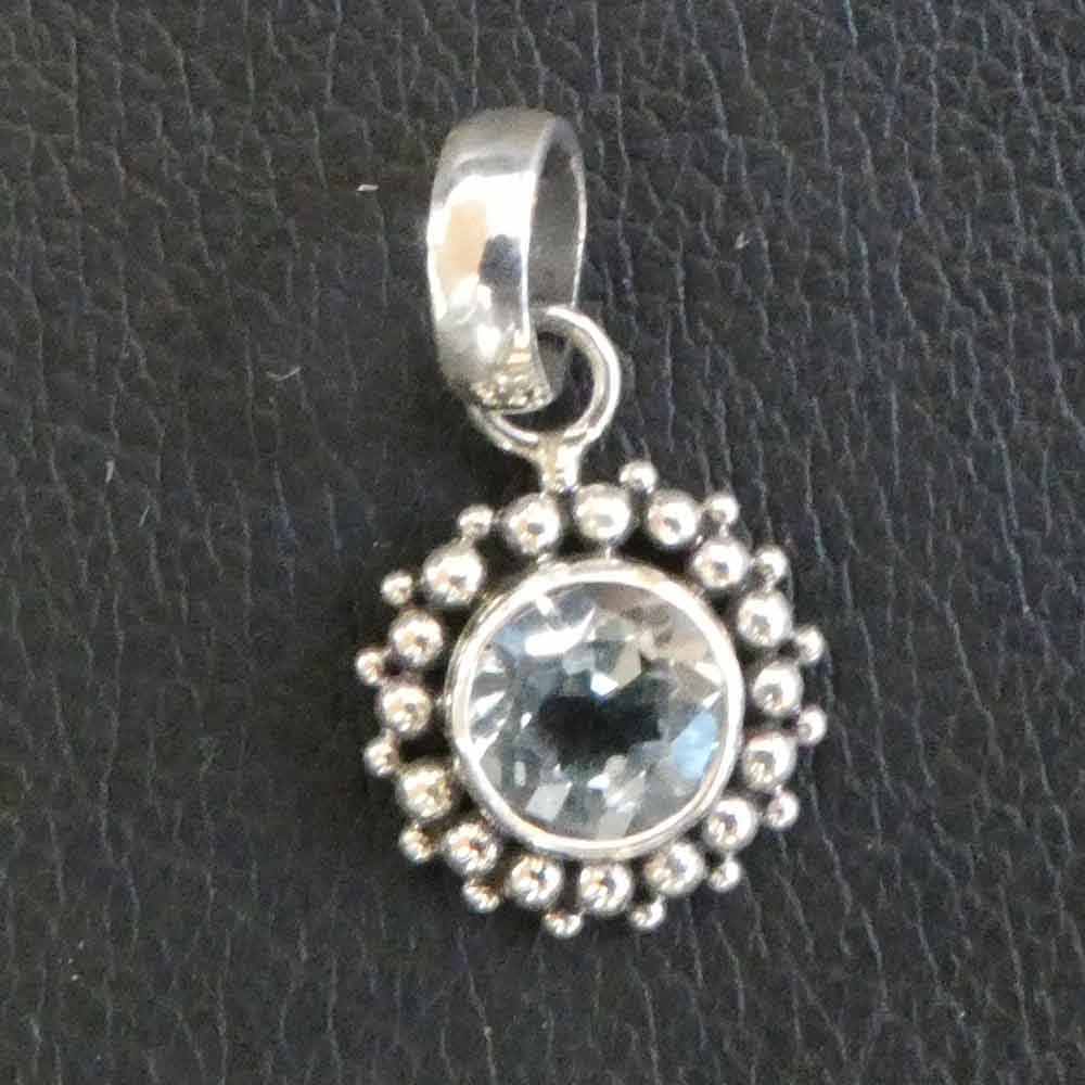 Silberschmuck Edelstein Blauer Topas Anhänger