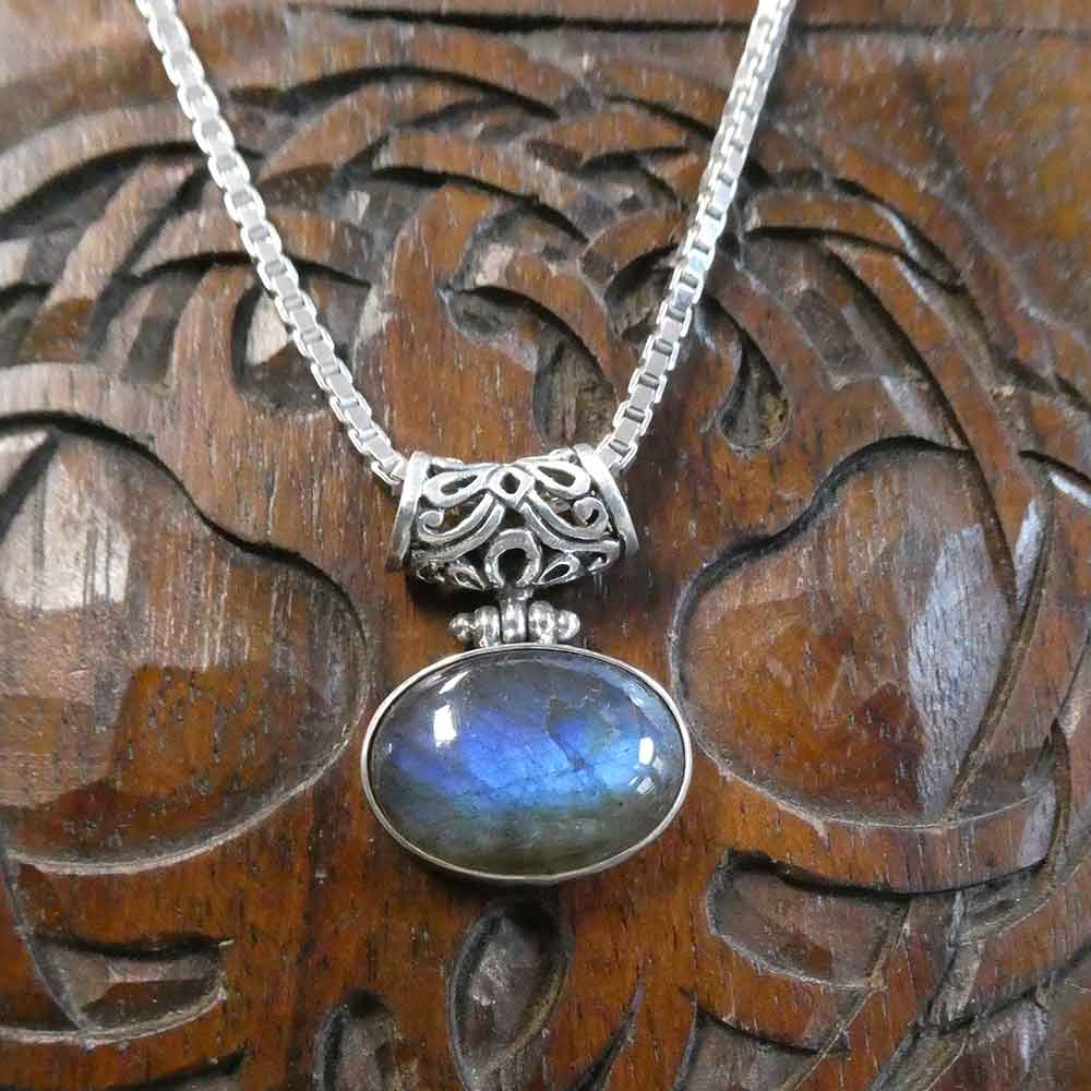 Labradorit Silberkette Anhänger