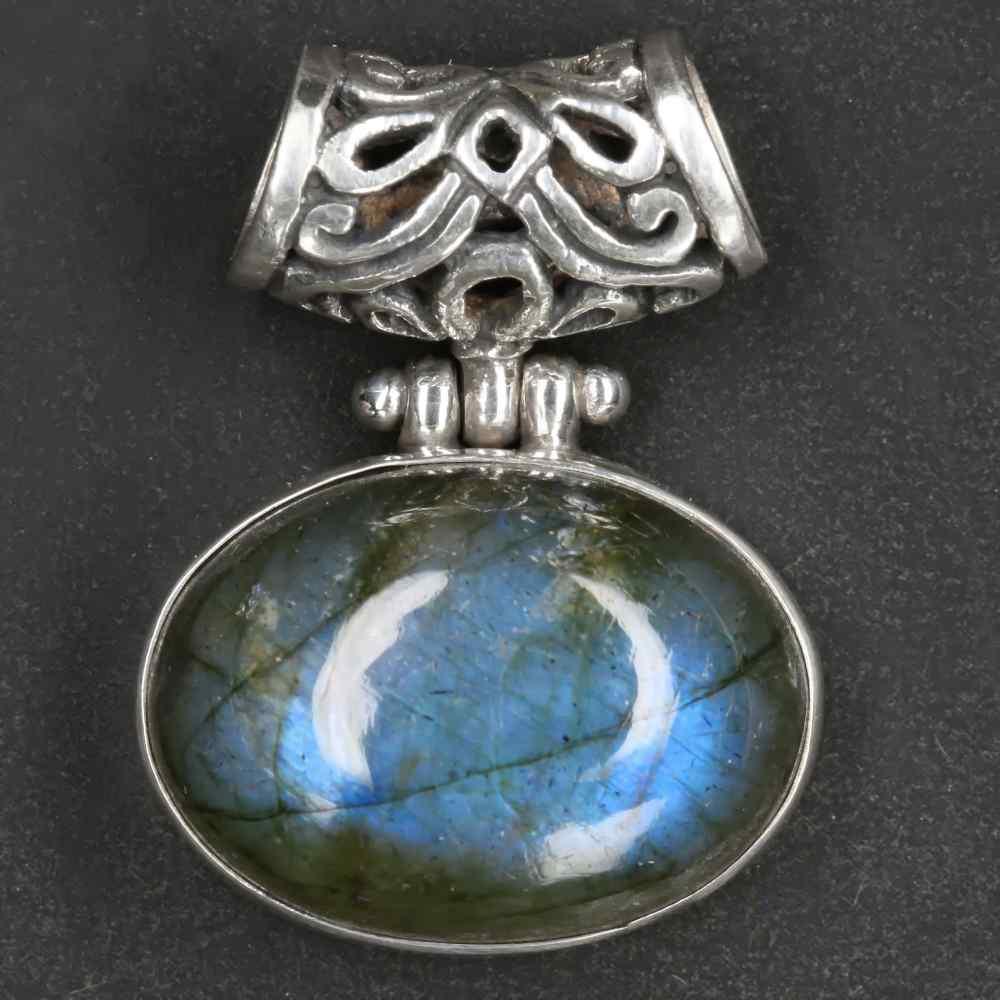 Labradorit Edelstein Silber Anhänger Steinschmuck