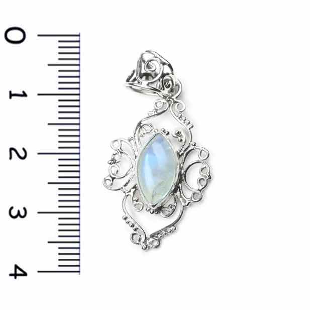 Mondstein Silberanhänger mit Schmuckstein elegant