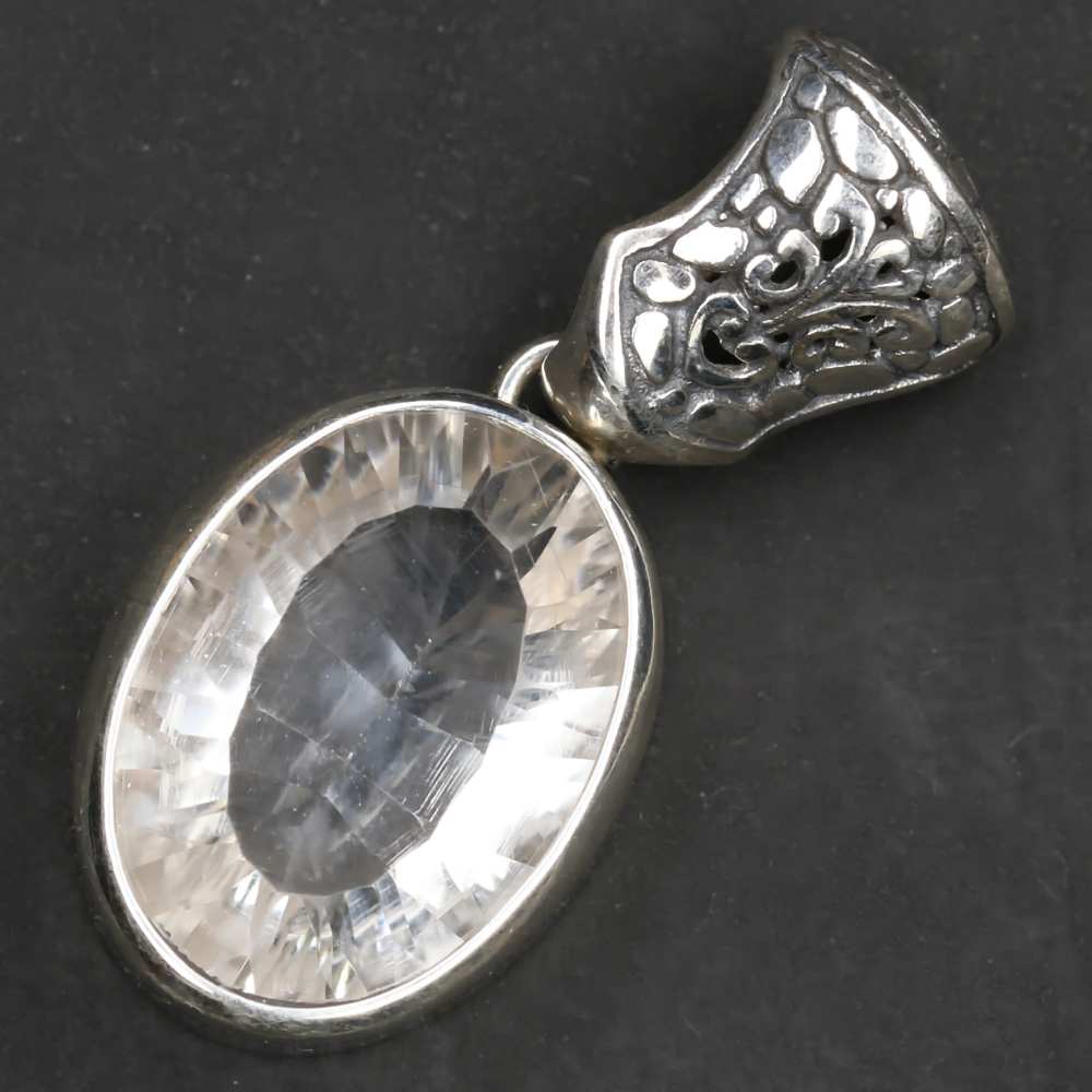 Bergkritall Silberschmuck Handarbeit Anhänger