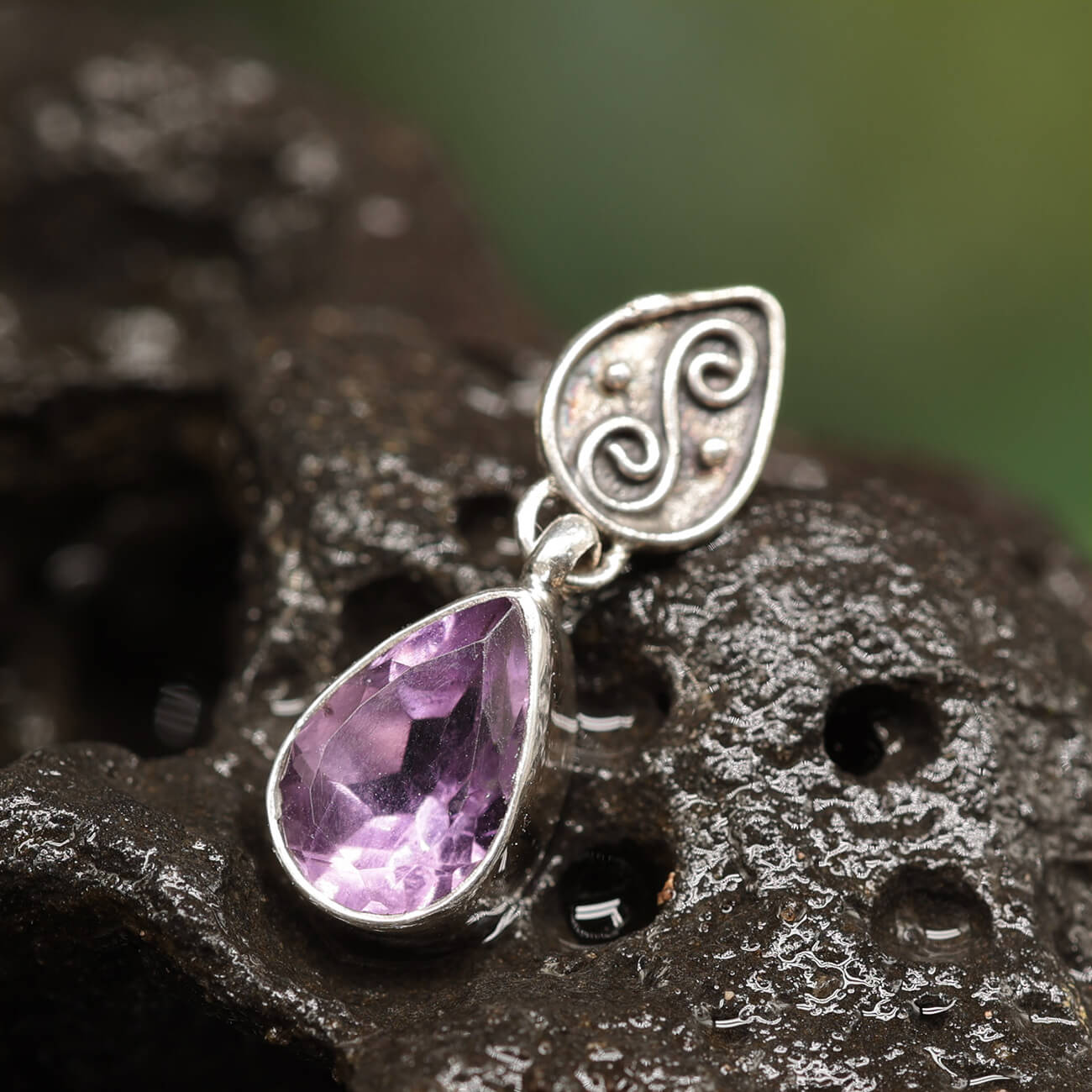 Amethyst Steinschmuck Anhänger 925 Silber