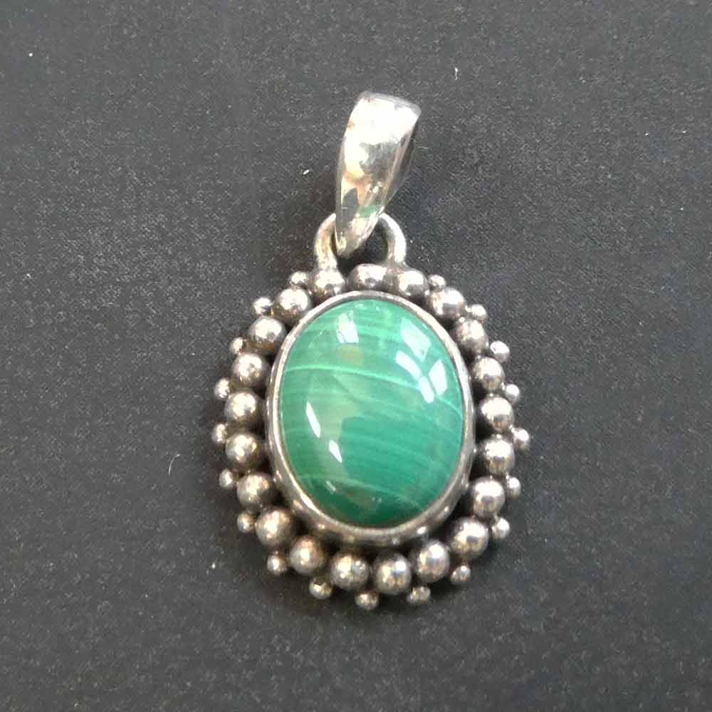 Malachit Edelstein Anhänger zarter DamenSchmuck 925 Silber kettenanhänger