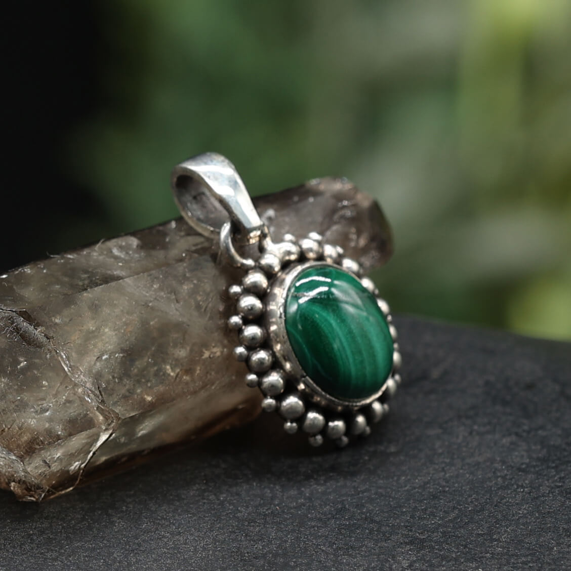 Malachit Silberschmuck Edelstein Anhänger