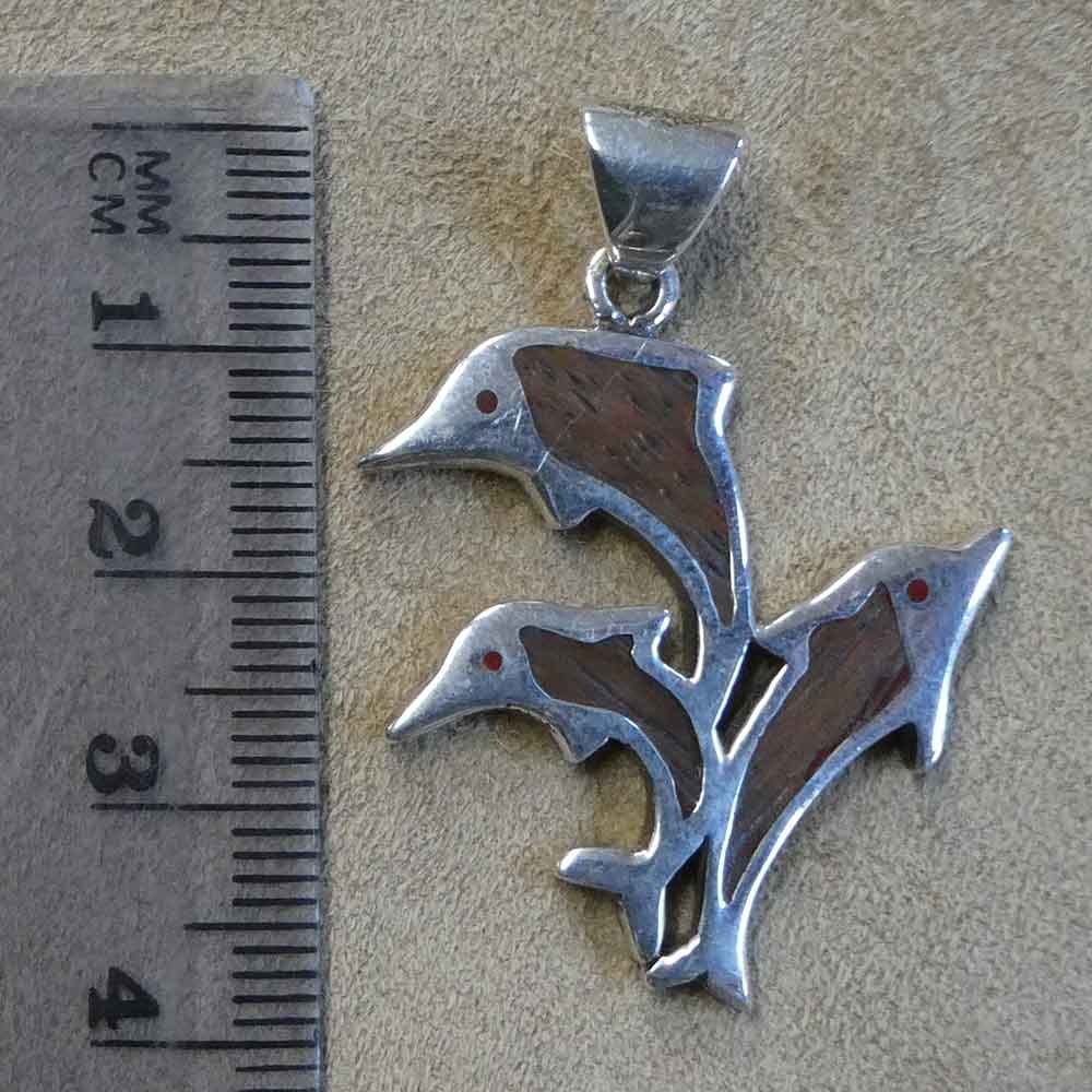 Kettenanhänger Delphin Silber Holz