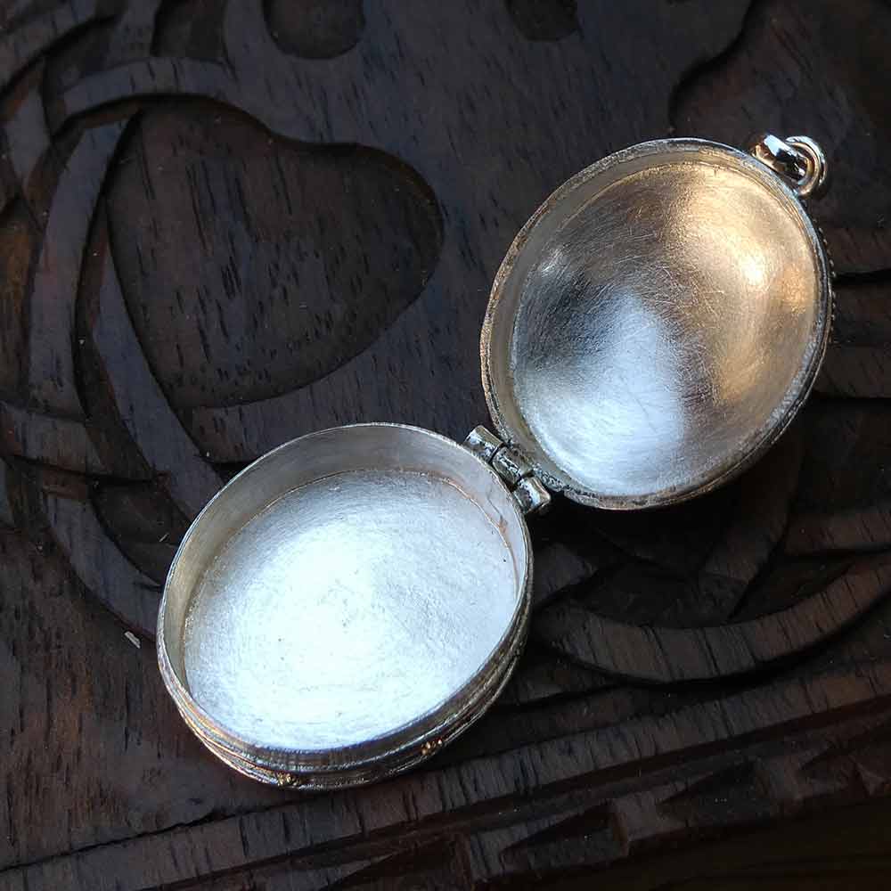 Medaillon geöffnet Silber Anhänger Hand geschmiedet Kettenanhänger