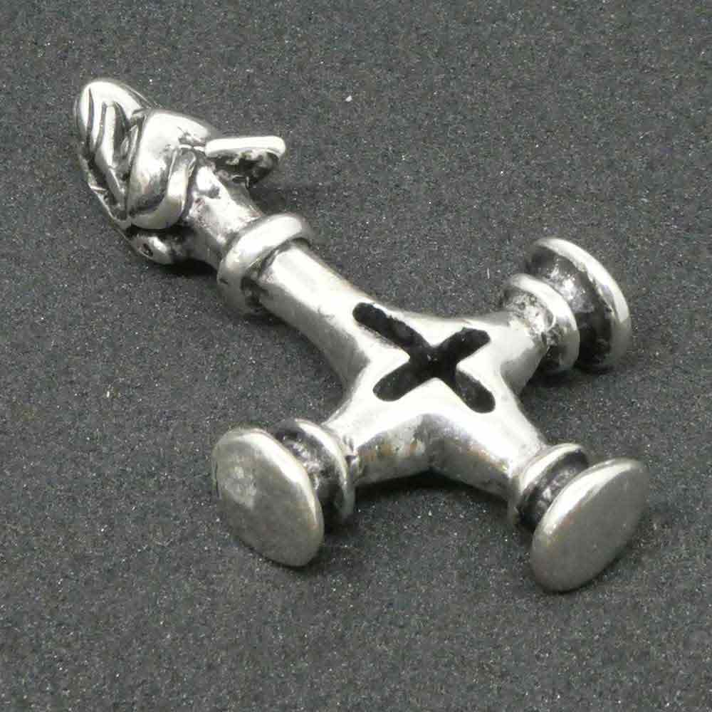 massives großes Wolfskreuz Sterlingsilber Schmuckanhänger 925 Silber