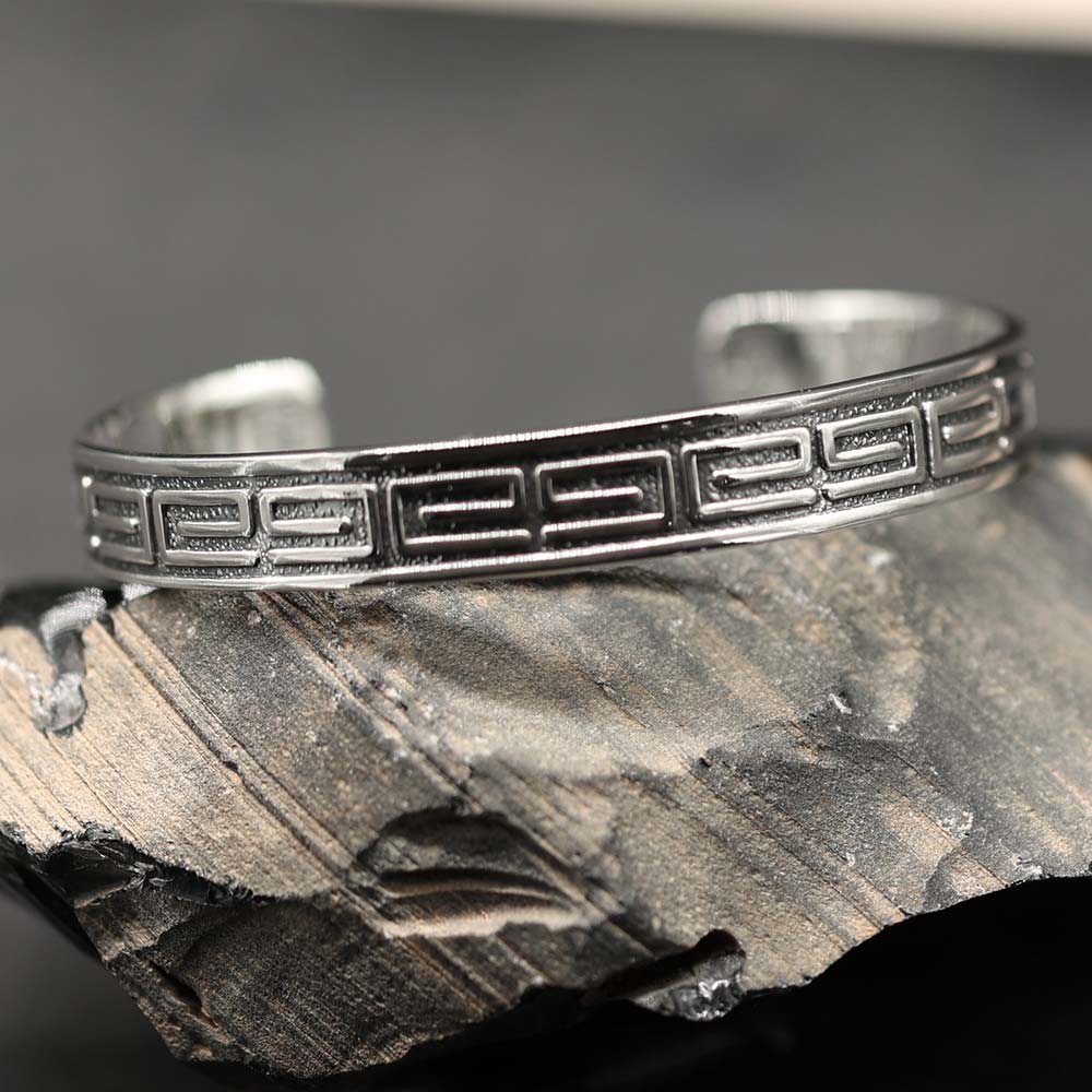 Edler 925 Sterlingsilber Herren Armschmuck modern Design massiv Silber