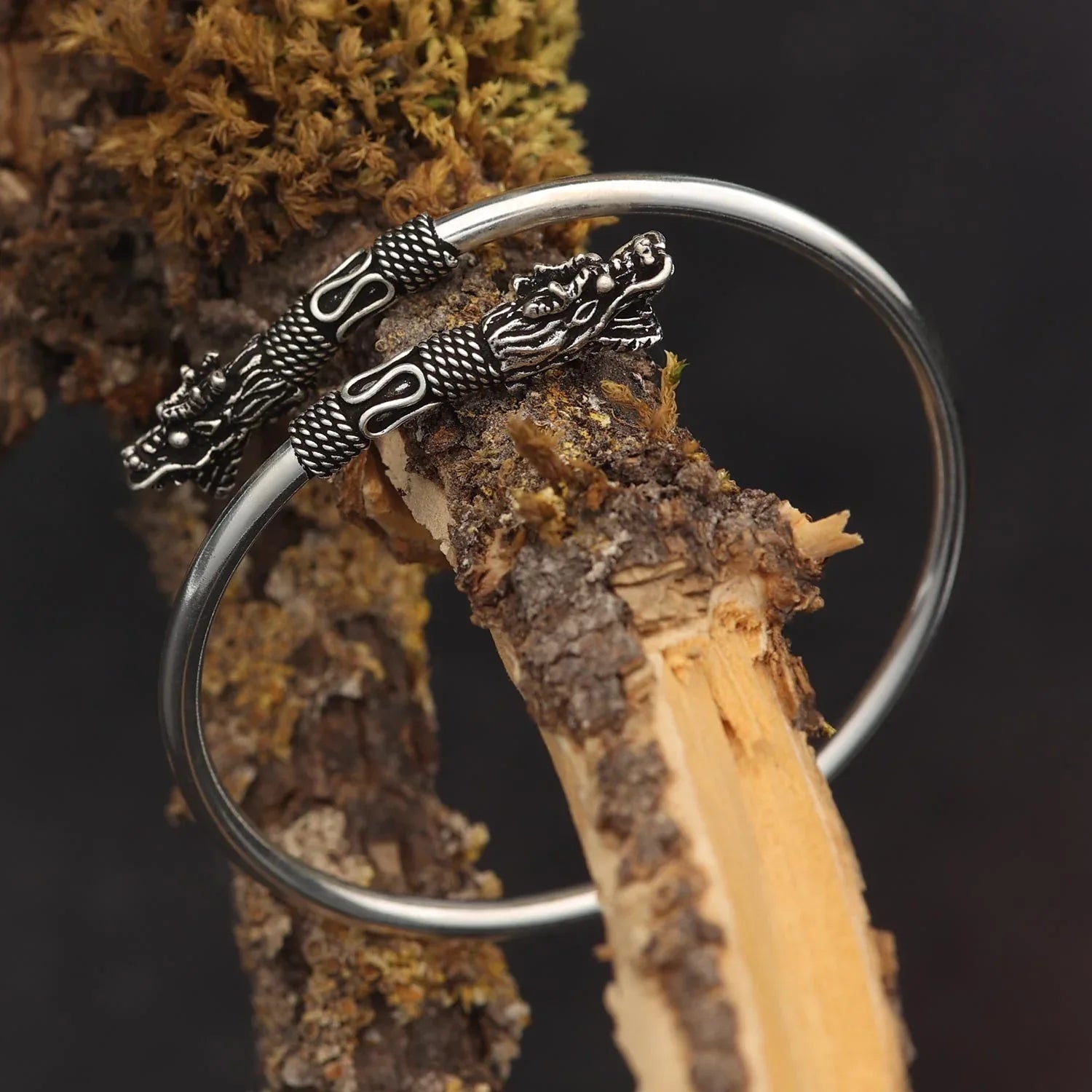Drachen Armschmuck Silber Armreif Armspange